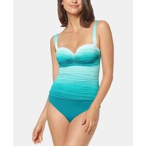 Bleu Rod Beattie Womens Shirred Ombré One-Piece Swimsuit Size 8